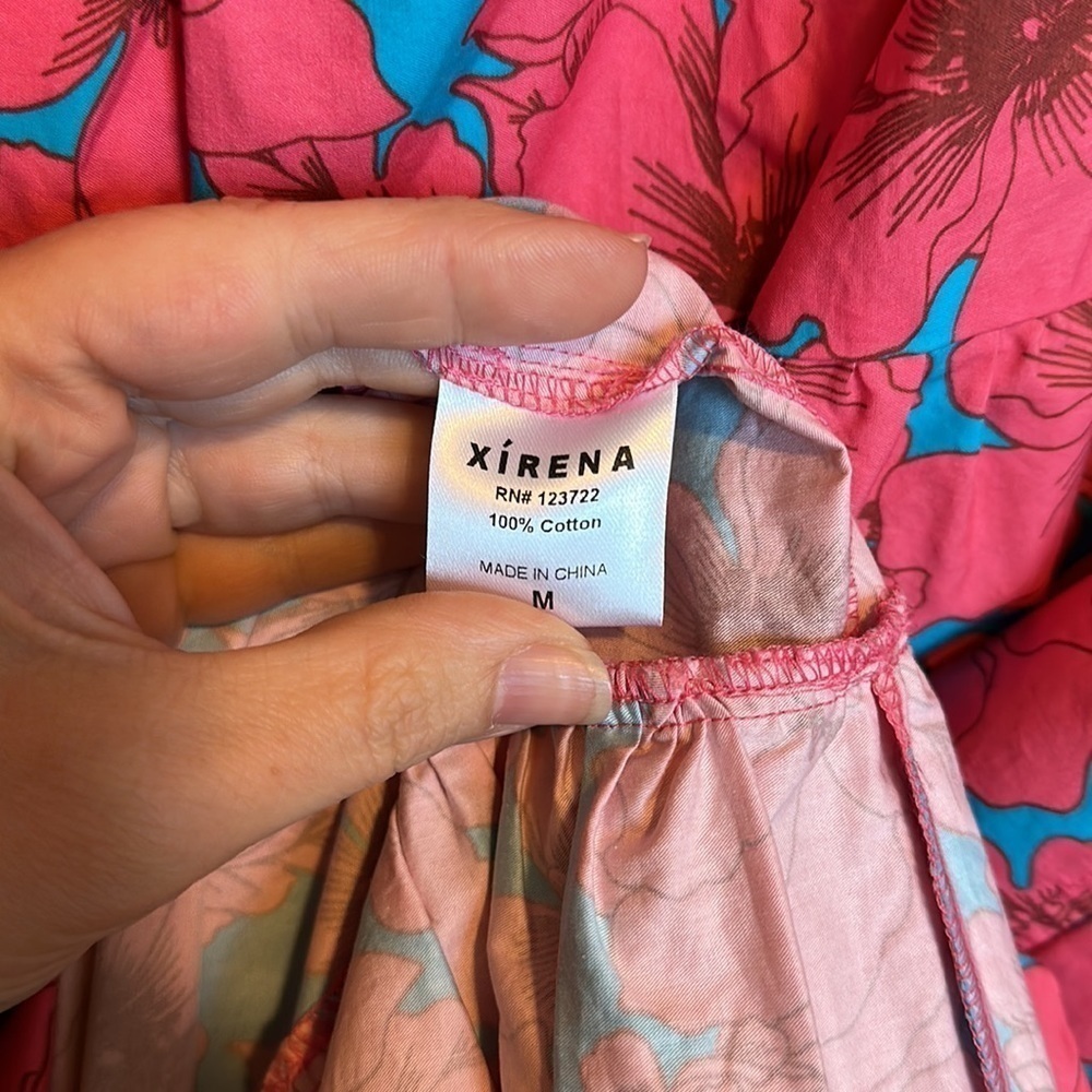 XÍRENA Maisie Tiered Cotton Poplin Maxi Dress M - Picture 9 of 10